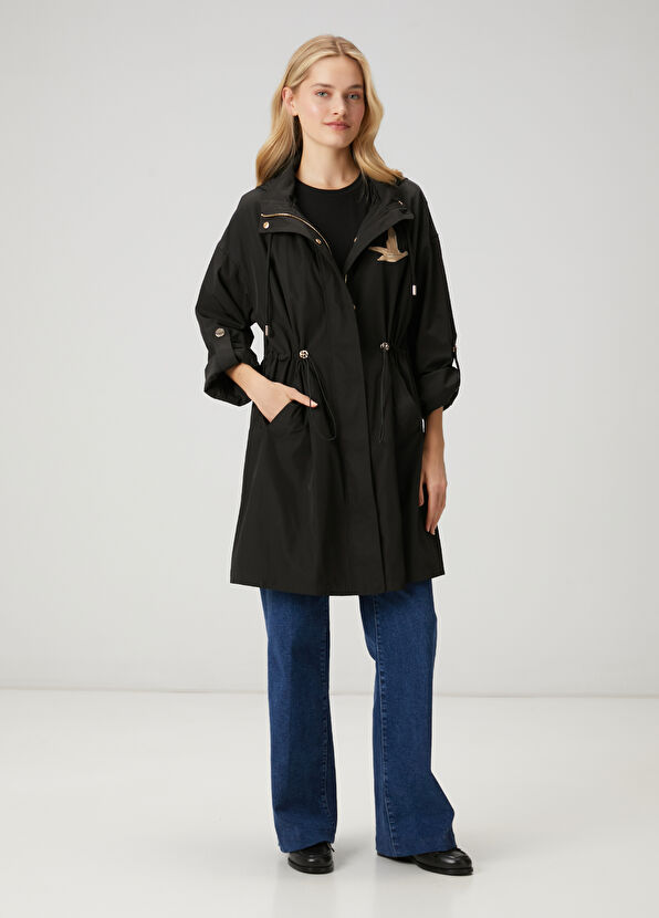 Beymen Club Siyah Kapüşonlu Pardösü - 4