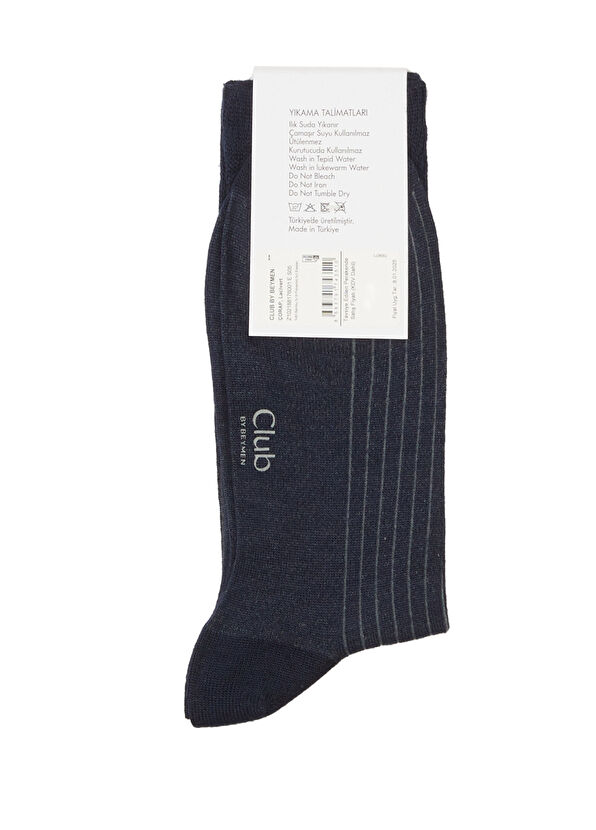Beymen Club Lacivert Çizgili Erkek Bambu Çorap - 2