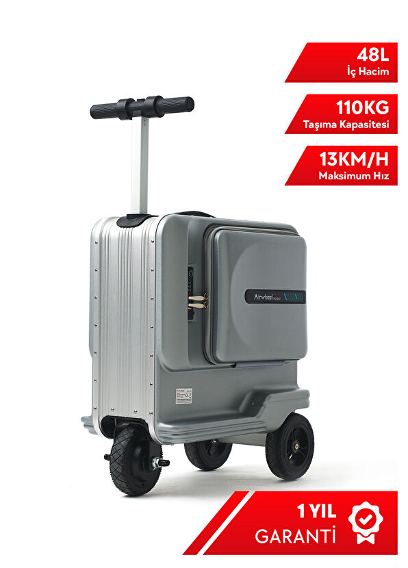 SE3T Gri Kayıtlı Bagaj Elektrikli Binilebilir Scooter Valiz - Görsel 3