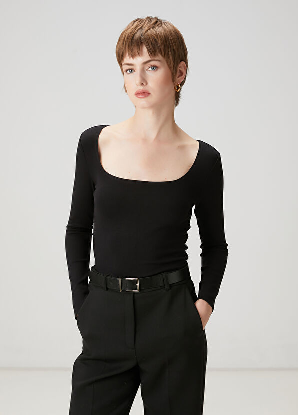 Beymen Club Siyah Uzun Kol Basic T-shirt - 1