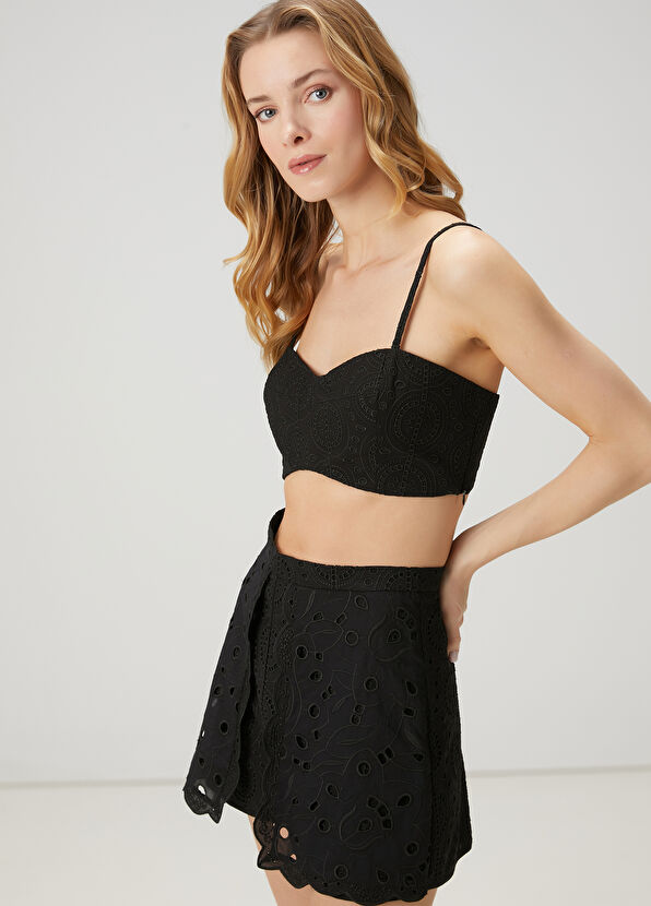Beymen Club Black Embroidered Bustier - 4