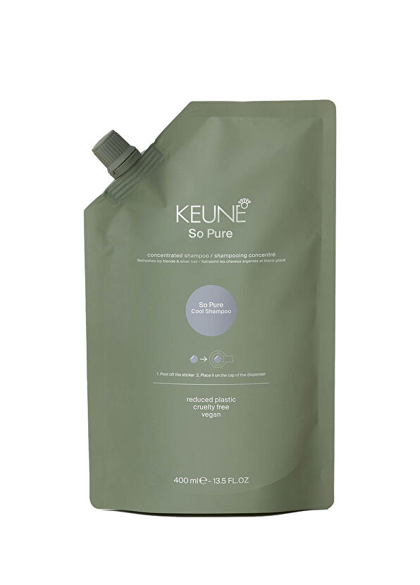 Keune So Pure Cool Sarı Gri Saçlar İçin Gümüş Refill Şampuan 400 ml - 1