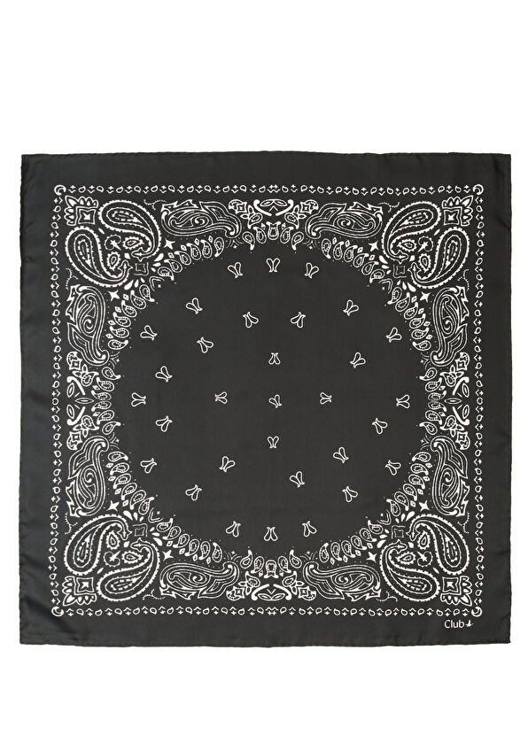 Beymen Club Black Patterned Silk Scarf - 2