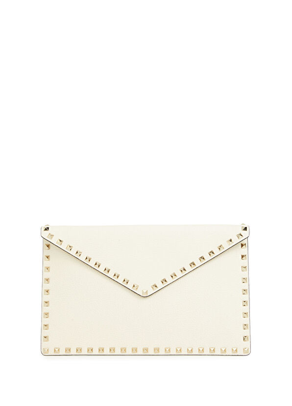 Rockstud Ekru Kadın Deri El Portföyü - Görsel 2