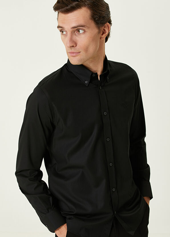 Custom Fit Black Non-Iron Shirt Beymen Club Custom Fit Black Non-Iron Shirt - 2