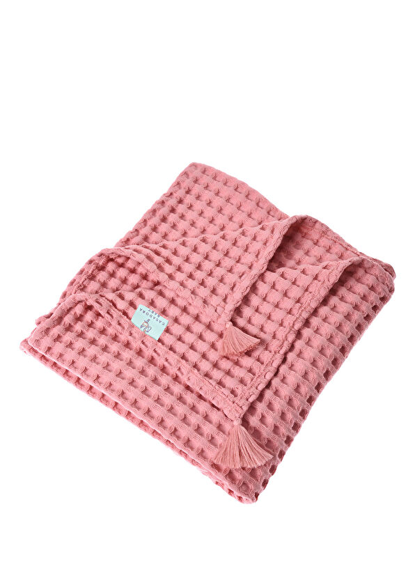 Casadora Baby Pembe %100 Pamuk Waffl Bebek Pike Örtü 90 x 120 cm - 1