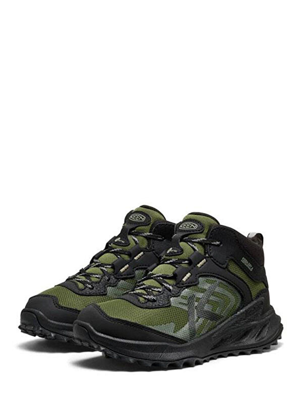 Keen Zionic Black Bronze Green Waterproof Unisex Kids Hiking Boots - 2