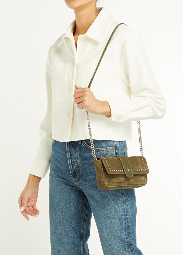 Beymen Club Khaki Women's Suede Crossbody Bag - 2