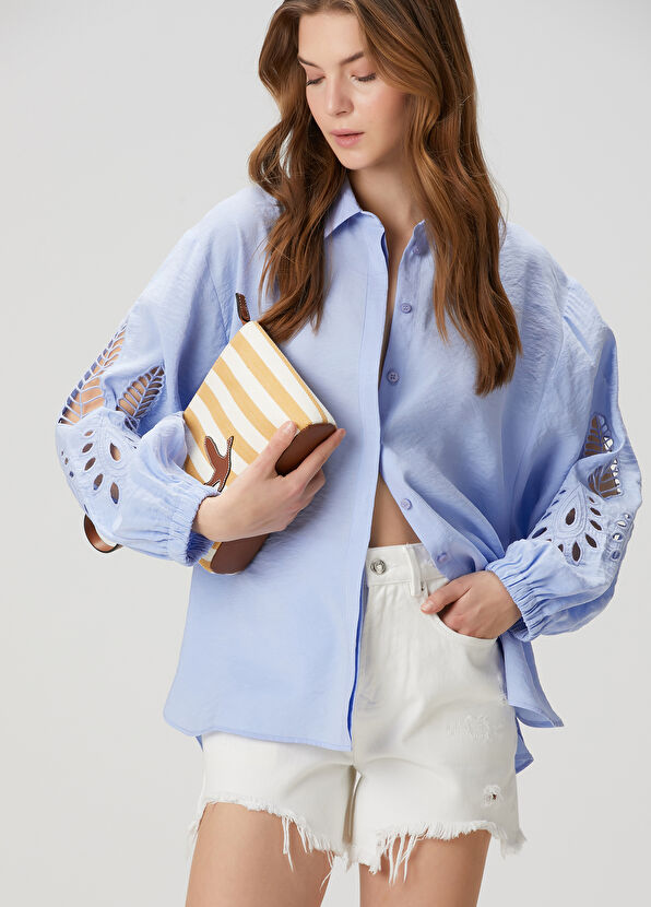 Beymen Club Mavi Nakışlı Gömlek - 3