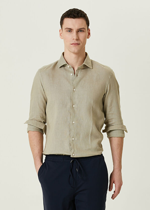 Sartorio Bej Keten Gömlek - 1