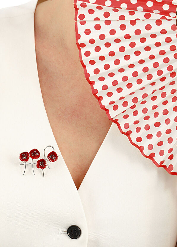 Ezra Baghaki Jewellery Gelincik Tarlası 925 Ayar Gümüş Kadın Broş - 3