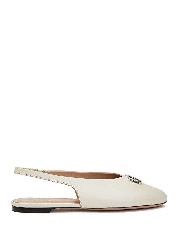 Beymen Club Ecru Leather Ballet Flats - 1