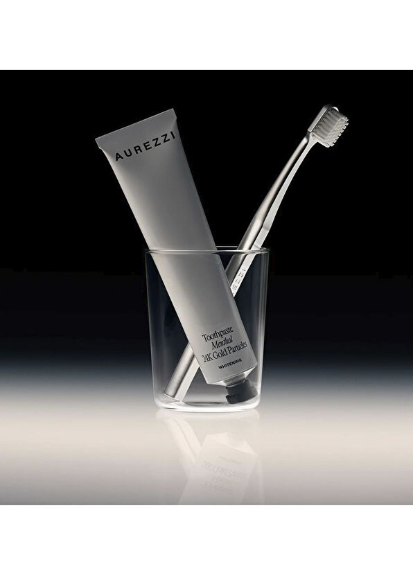 Aurezzi Mentol Aromalı 24 Ayar Altın Parçacıkları Beyazlatıcı Diş Macunu 75 ml - 4