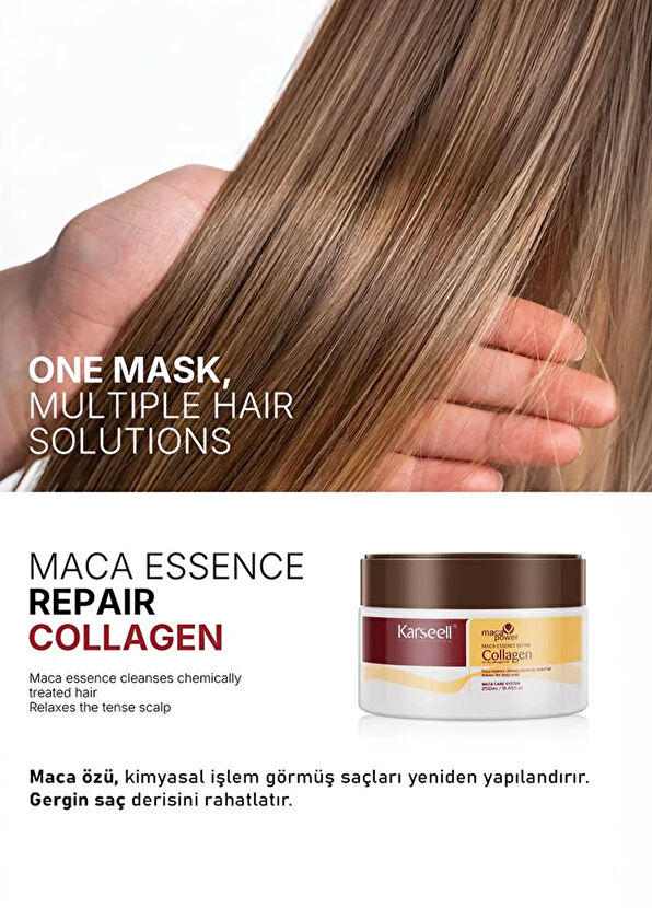Karseell Maca Power Maca Essence Repair Collagen Yıpranmış Saçlar İçin Onarıcı Saç Maskesi 250 ml - 2