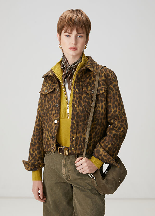 Beymen Club Khaki Leopard Print Jacket - 4