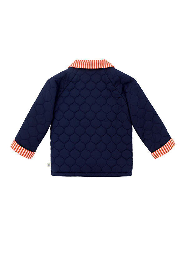 Lacivert Pamuklu Kapitone Erkek Çocuk Mont - Görsel 3