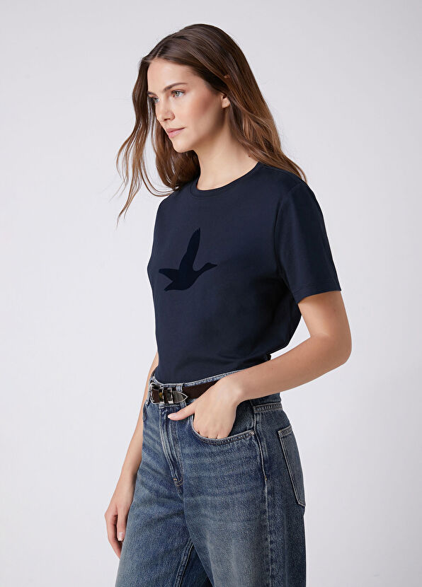 Beymen Club Petrol Logo Baskılı T-shirt - 4