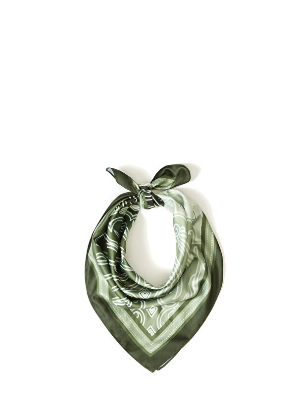 Beymen Club Çok Renkli Desenli Saten Fular - 1