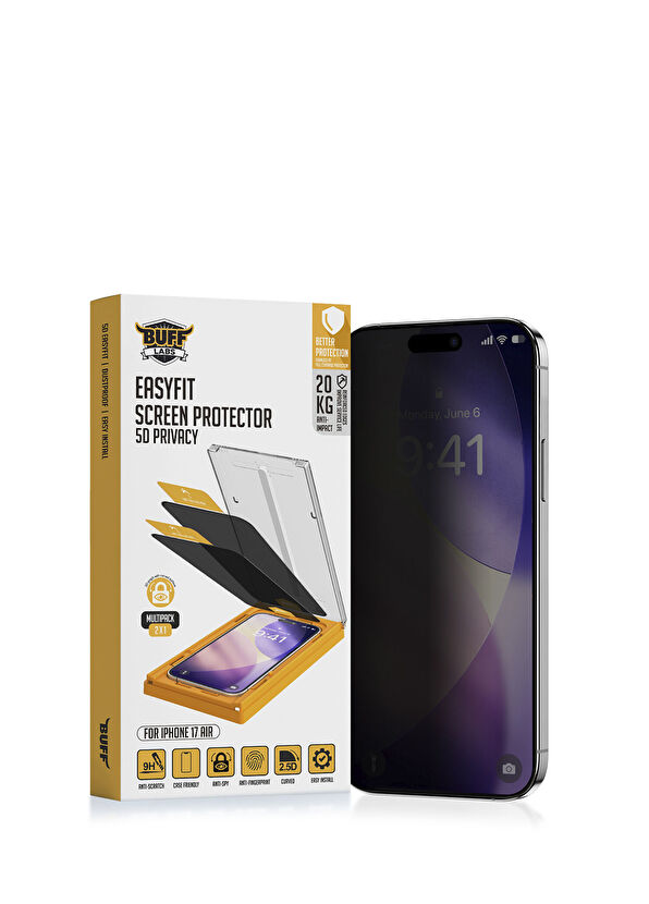 BuffLabs iPhone 17 Air 5D Privacy EasyFit 2'li Ekran Koruyucu - 1