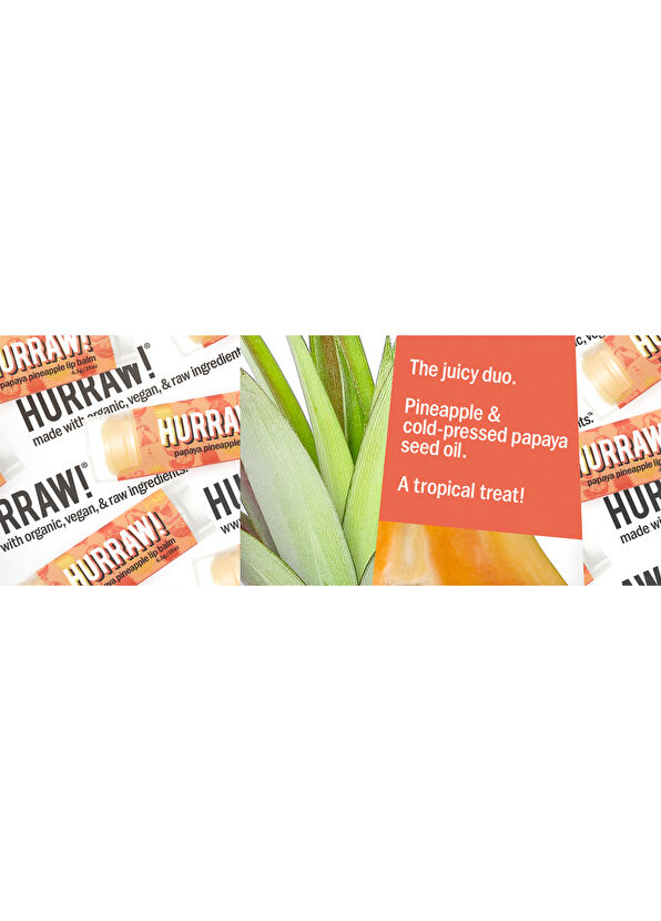 Hurraw Vegan Papaya Pineapple Lip Ananas Aromalı Balm - 2