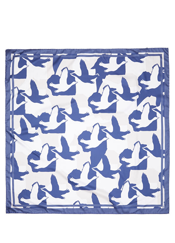 Beymen Club Mavi Beyaz Eşarp - 2