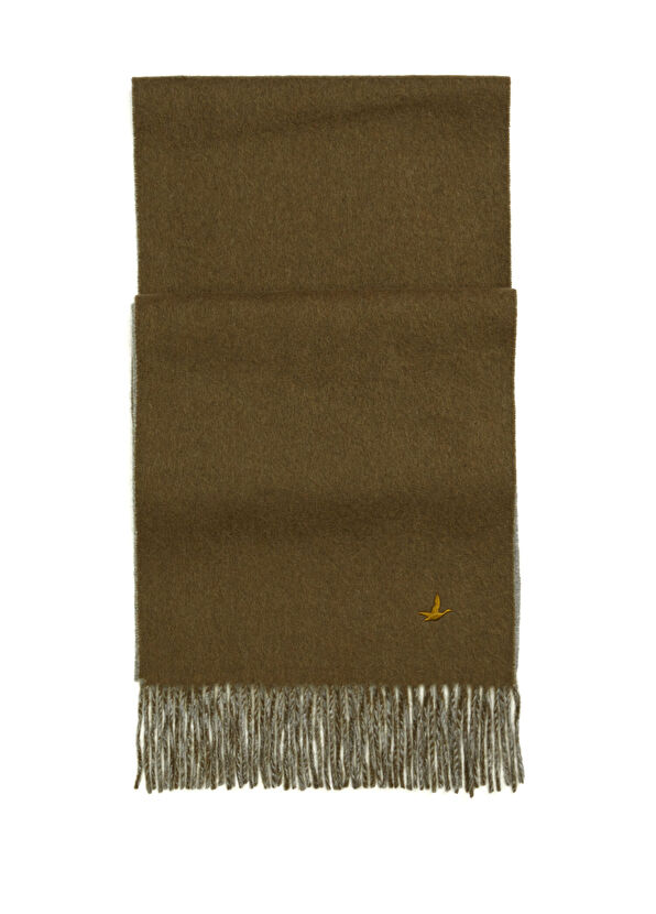 Beymen Club Grey Khaki Double-Sided Men's Wool Cashmere Scarf - 1