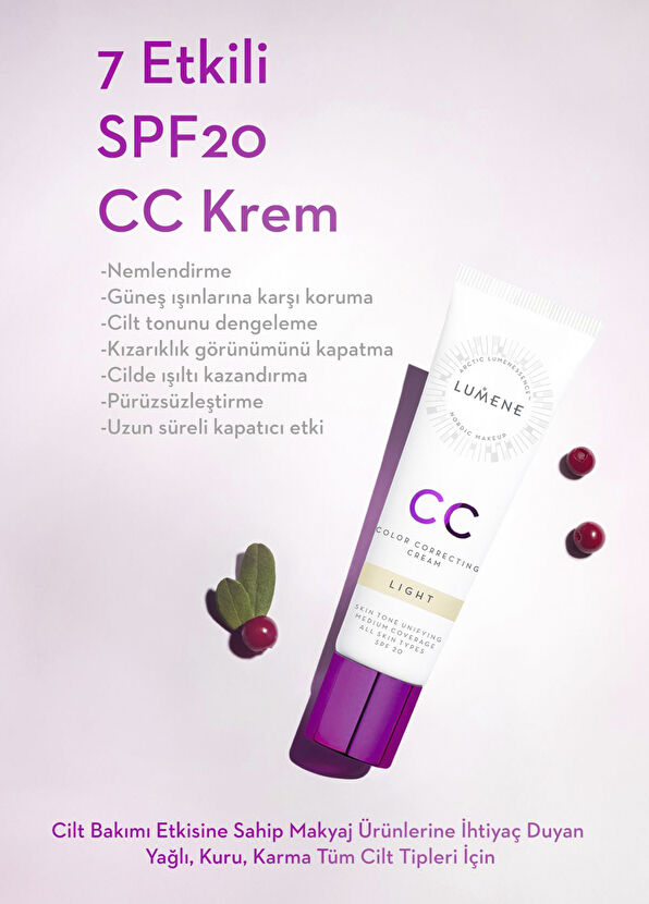 Lumene Shade Light 7 Etkili Renk Dengeleyici SPF 20 CC Krem 30 ml - 2