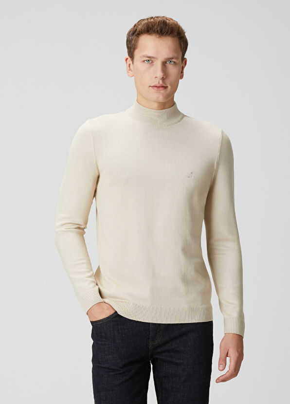 Beymen Club Bej Yarım Balıkçı Yaka Kazak - 1