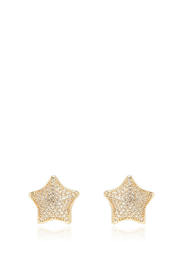 Beymen Club Gold Star Zircon Women's Earrings - 1