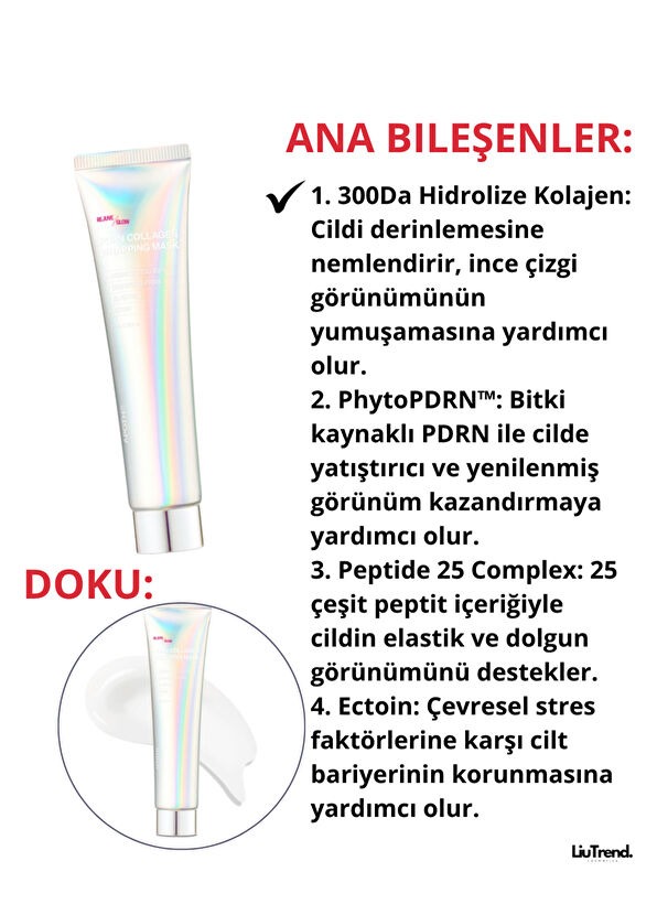 Apothe RejuveGlow PDRN Collagen Wrapping Mask Sıkılaştırıcı Yüz Maskesi 70 ml  - 2