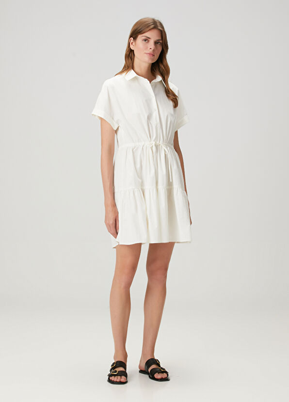 Beymen Club Off-White Mini Shirt Dress - 1