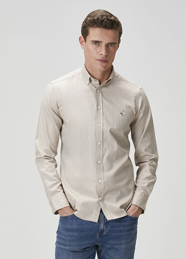 Beymen Club Slim Fit Vizon Oxford Gömlek - 1