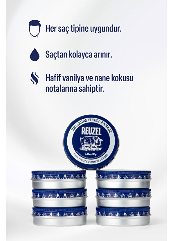Reuzel Fiber Pomade Water Soluble Tüm Saç Tipleri için Saç Şekillendirici Pomad 95 gr - 2