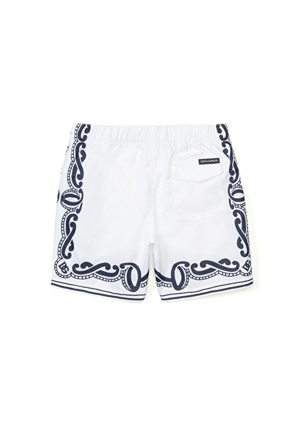 Dolce&Gabbana Beyaz Baskılı Erkek Bebek Mayo - 2