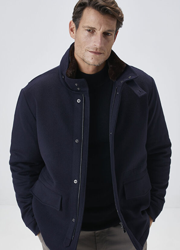 Beymen Collection Navy Cashmere Blend Wool Coat - 2