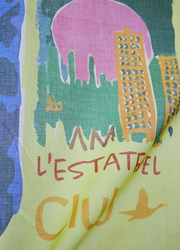 Beymen Club Yellow Printed Pareo Shawl - 2