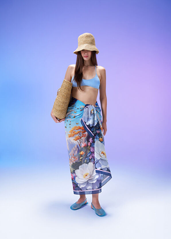 Lakin Camelot Trip Patterned Cotton Women's Pareo and Shawl - 2