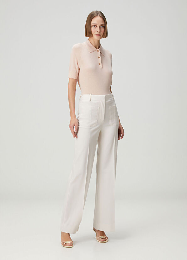 Victoria Beckham Pembe Yün Polo Triko - 2