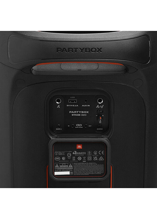 JBL PartyBox Stage320  Bluetooth 5.0 IPX4 Suya Dayanıklı Karaoke Gitar/Mikrofon Girişli Bluetooth Hoparlör - 3