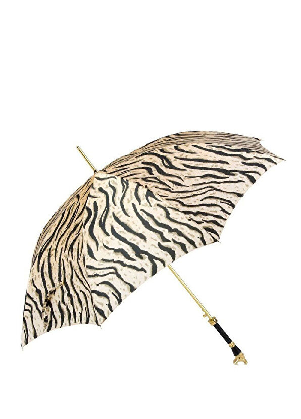 Pasotti Golden Crocodile Figure Patterned Unisex Umbrella - 1