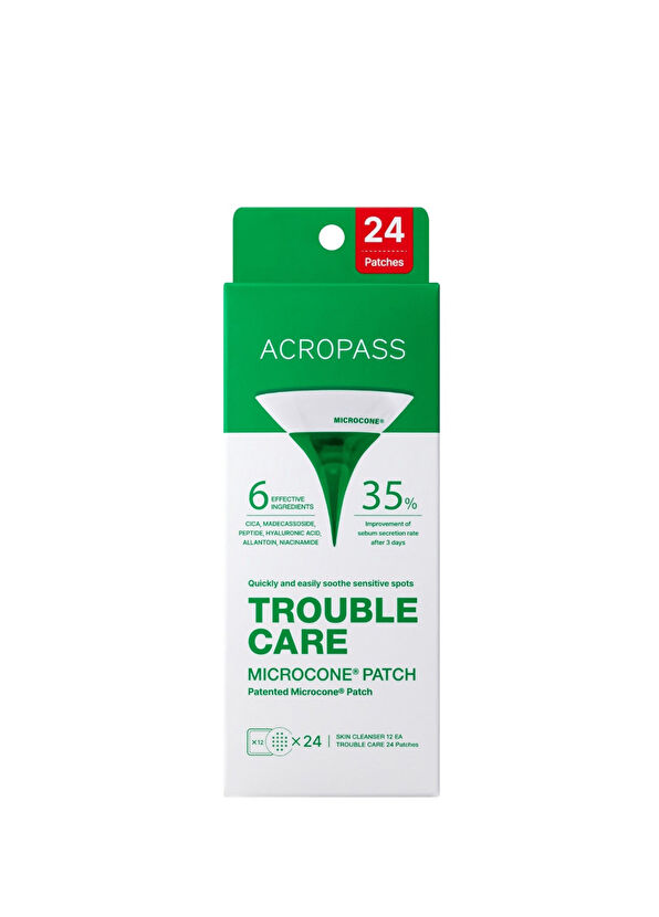 ACROPASS Trouble Care Microcone Patch 24’lü Yağ Bezesi ve Akneler için Mikro İğneli Bant  - 1