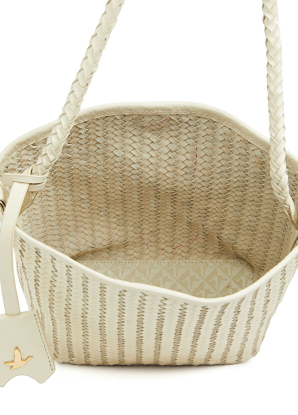 Beymen Club Ekru Örgü Kadın Deri Çanta - 4