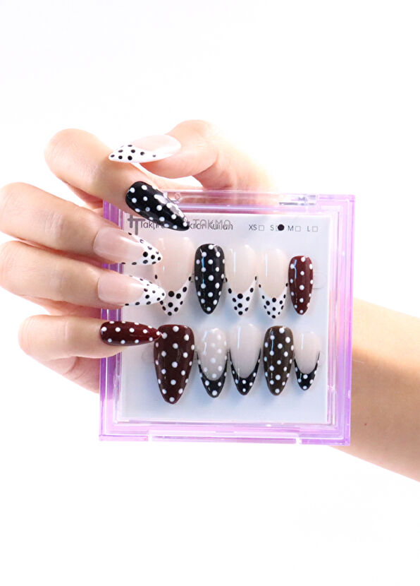 Takma Takma Uzun Badem 10'lu Renkli Protez Takma Tırnak UBD1462 - 4