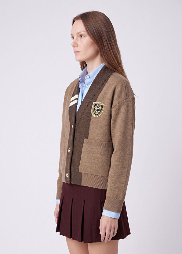 Beymen Club Camel Crystal Logo College Cardigan - 3