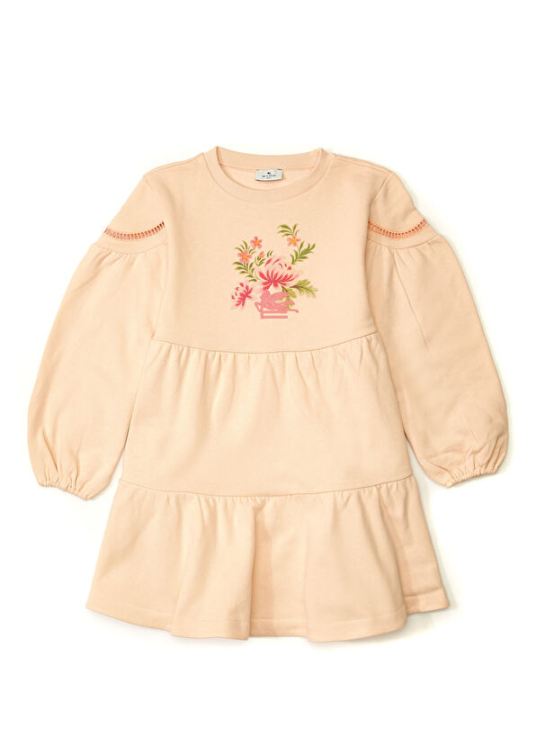 Etro Bej Baskılı Kız Çocuk Elbise - 1