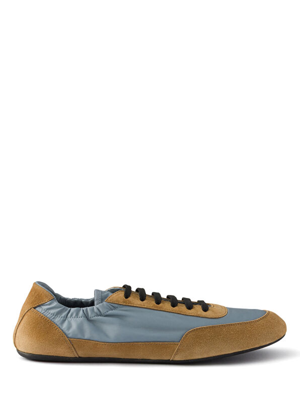 Prada Collapse Light Blue Re-Nylon and Suede Women's Sneakers - 1