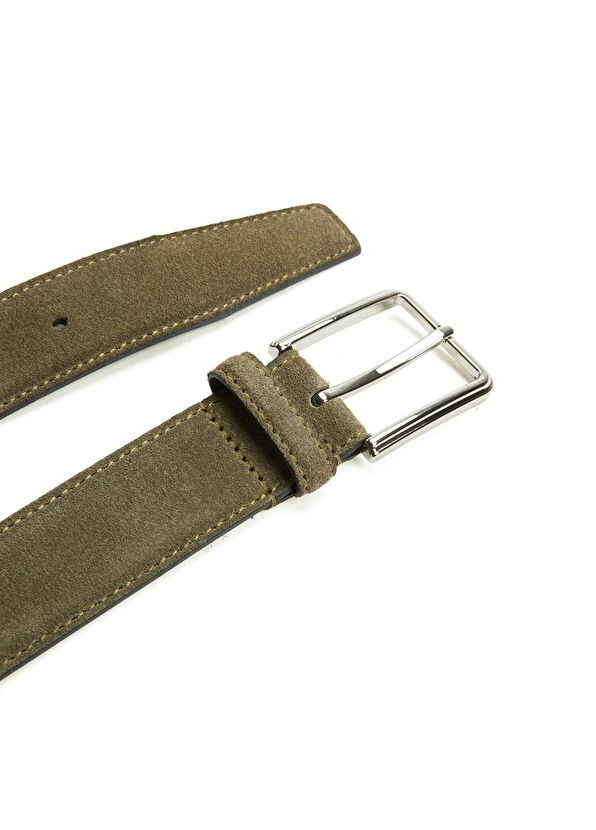 Beymen Club Khaki Men's Suede Belt - 2