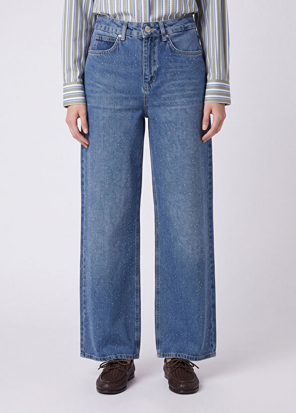 Beymen Club Blue Stone Embroidered Jeans - 2