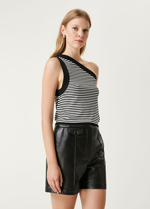 Beymen Club Black White Striped Tank Top - 4