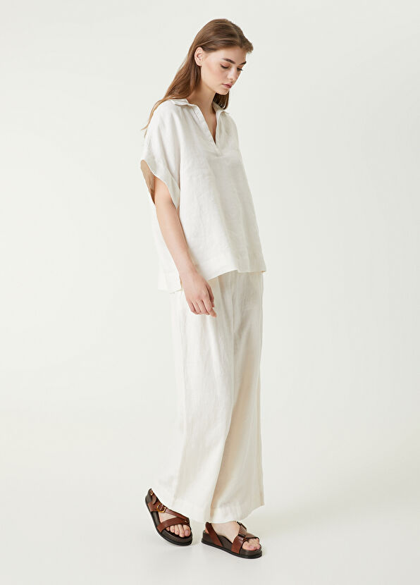 Beymen Club White Linen Blouse - 3